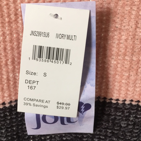 JOLT Colorblock Chenille Striped Sweater S - Picture 4 of 6